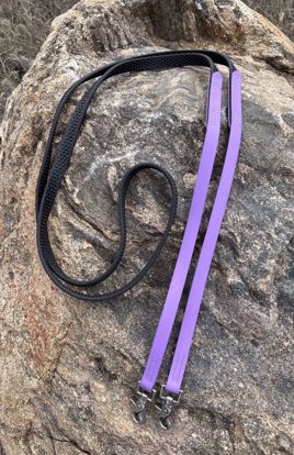 Picture of Loop Reins with Grippy, Black & Amethyst Orchid OUT OF STOCK